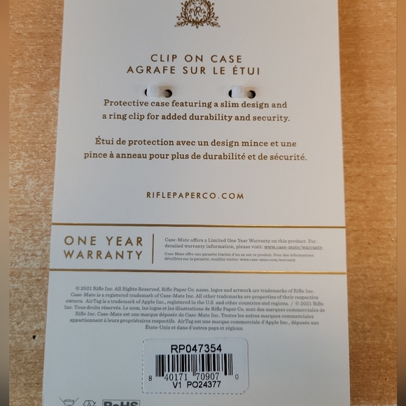 Rifle Paper Co MARGUERITE Key Ring for Apple AirTag Pink NEW - Picture 9 of 9